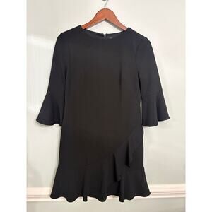 Lauren Ralph Lauren Black Flutter Sleeve Fit & Flare Dress – Petite Small